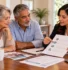 Older couple reviewing long-term care housing health and financial planning options with an advisor